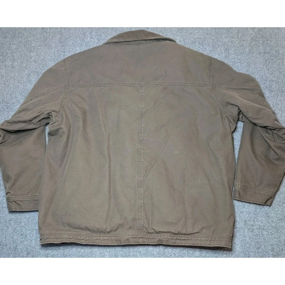 Wolverine Mens Size XXL Brown Canvas Duck Jacket Fleece Lined Torso Quilted Arms